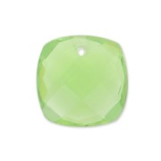 Pendentif facetté carré 10 mm imitation gemme - Hydro Peridot x1