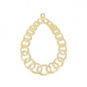Pendentifs légers filigranés gouttes 34x25.5 mm doré x2|raw }}