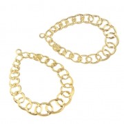 Pendentifs légers filigranés gouttes 34x25.5 mm doré x2