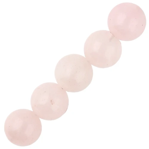 Perles rondes 6.5 mm en pierre gemme - Quartz Rose x15