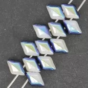 Perles en verre tchèque Gemduo 2 trous 8x5 mm Crystal Volcano Backlit x10g