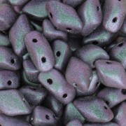 Perles en verre tchèque Gemduo 2 trous 8x5 mm Metallic Mat Chameleon Grey x10g|raw }}