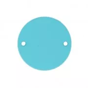 Intercalaire rond 2 trous recouvert de caoutchouc effet gomme 18 mm Turquoi
