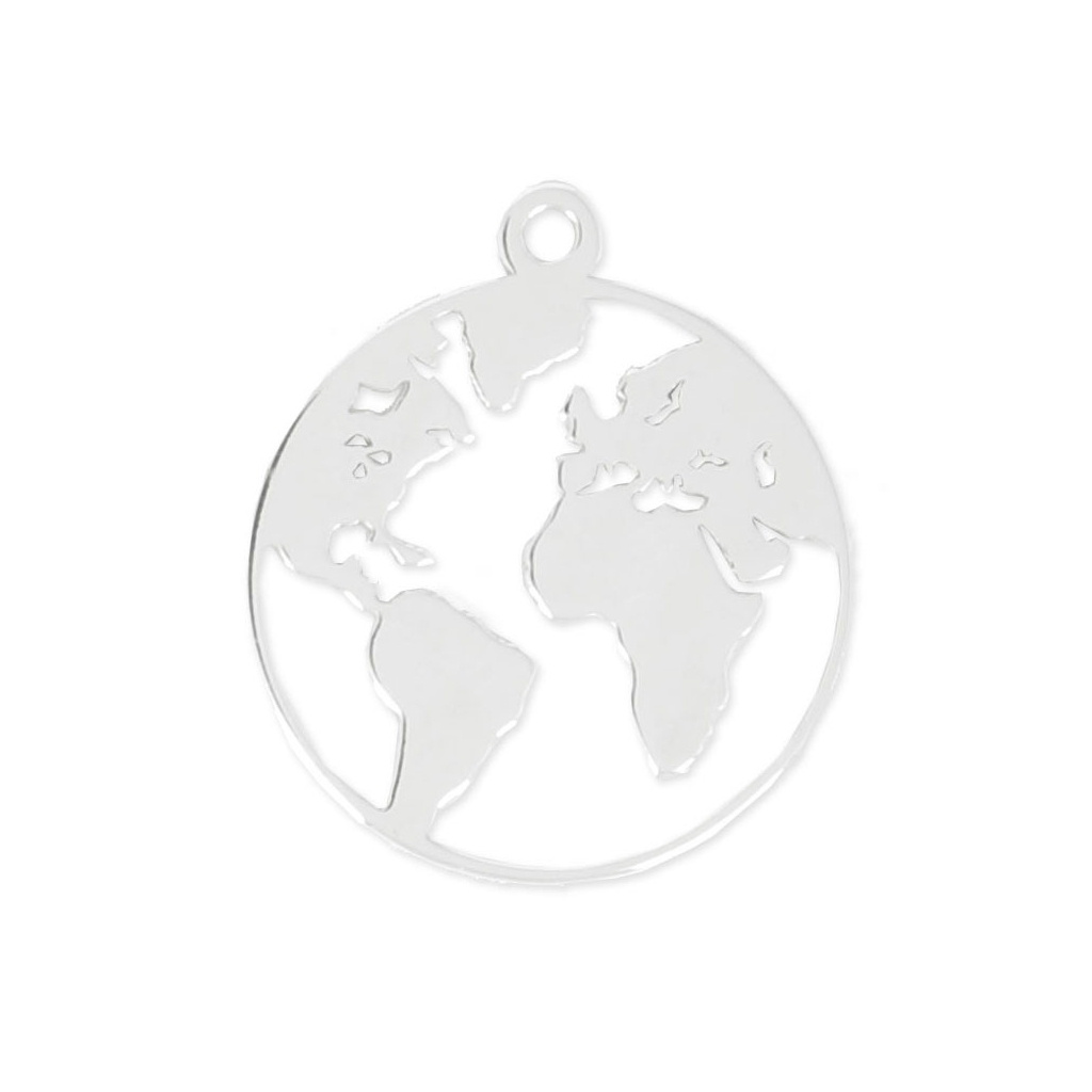 Pendentif Mappemonde En Or 9 Carats – Breloque Globe Terrestre Pour Bracelet, Occasion