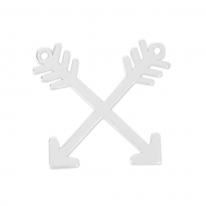 Intercalaire/Pendentif 2 anneaux Double Flêches 19x17 mm en Argent 925 x1