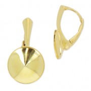 Dormeuses porte cabochon pour Rivoli 1122 12 mm Argent 925 doré à l'or fin x2