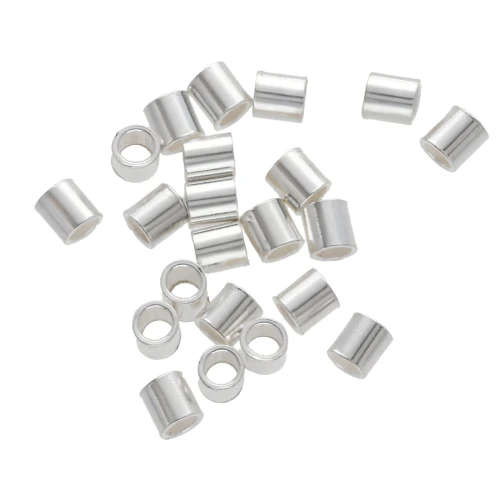 Tubes à écraser 2x2 mm - Argent 925 x50