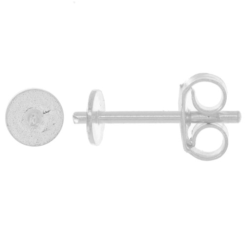 Clous d'oreilles pour semi-percée 4 mm - tige 0.9 mm en Argent 925 x2
