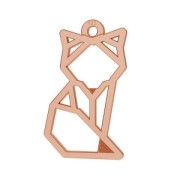 Breloque renard origami 17 mm en Argent 925 doré rose x1|raw }}