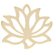 Pendentif / Intercalaire Fleur de Lotus 12 mm - Argent 925 Doré à l'or fin x1