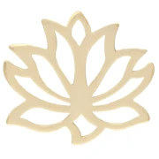 Pendentif / Intercalaire Fleur de Lotus 12 mm - Argent 925 Doré à l'or fin x1