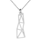 Pendentif rectangle origami 23.4 mm en Argent 925 x1