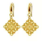 Intercalaire/Pendentif mandalas 12 mm en Argent 925 doré à l'or fin x1