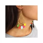 Sequins gouttes en métal et résine époxy 21x11.5 mm Bleu x 8