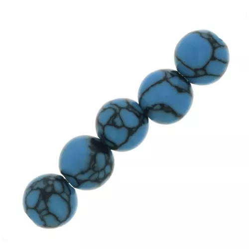 Perles rondes imitation Turquoise 6 mm x15