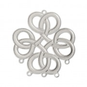 Intercalaires/Chandeliers estampe motif ethnique 5 anneaux 25 mm Argenté x2