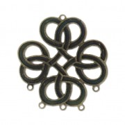 Intercalaires/Chandeliers estampe motif ethnique 5 anneaux 25 mm bronze x2