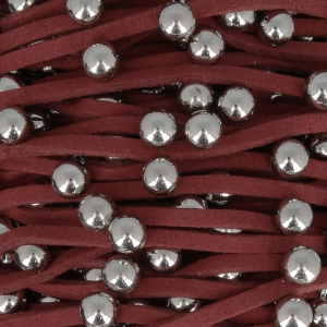 3 Mètres De Cordon Plat Suédine Aspect Daim – Rouge Foncé – Pour Création De Bijoux