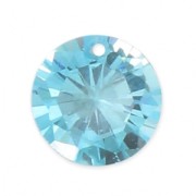Pendentif rond en Oxyde de Zirconium 6 mm Aqua x1|raw }}