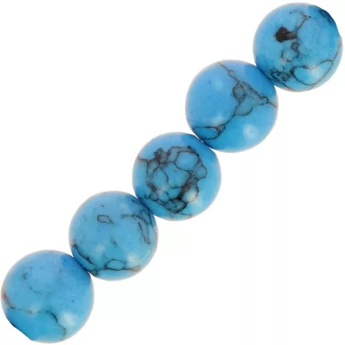 Perles rondes imitation Turquoise 8 mm x10