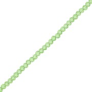 Perles rondelles facettées - rondes aplaties 3x2 mm Transparent Light Green x35cm|raw }}