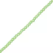 Perles rondelles facettées - rondes aplaties 3x2 mm Transparent Light Green x35cm