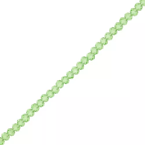 Perles rondelles facettées - rondes aplaties 3x2 mm Transparent Light Green x35cm