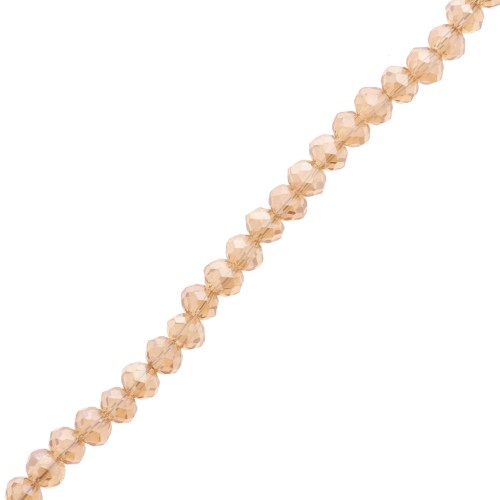 Perles rondelles facettées - rondes aplaties - 3.5x3 mm Luster Topaz Gold x35cm
