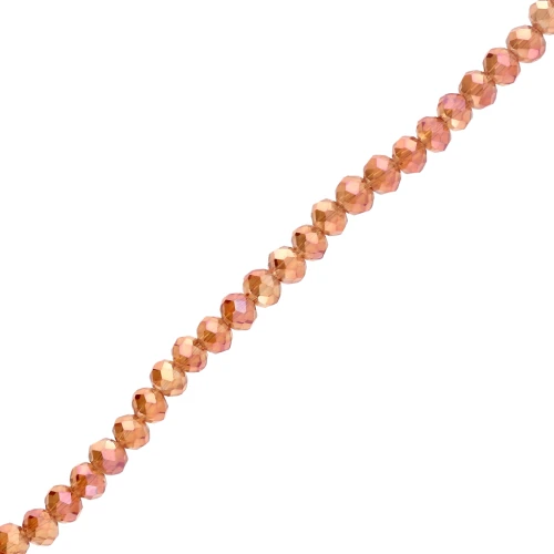 Perles rondelles facettées - rondes aplaties - 4.5x3.5mm Luster Topaz Gold x36cm