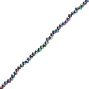 Perles rondelles facettées - rondes aplaties -3.5x2.5 mm Jet Hematite Iris x29cm|raw }}