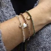 Perles rondelles facettées - rondes aplaties -3.5x3 mm Brown Iris x36cm