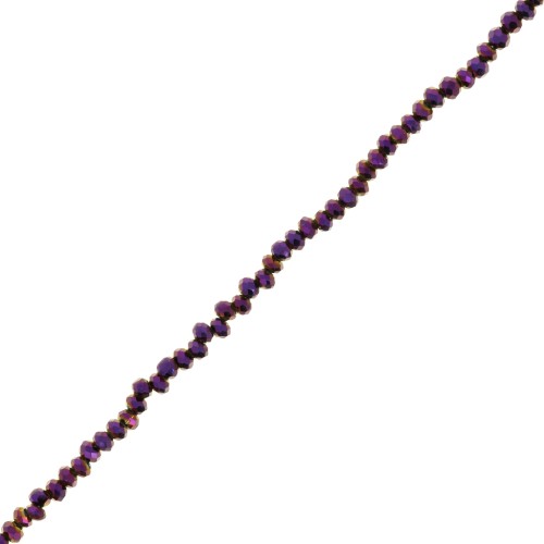 Perles rondelles facettées - rondes aplaties 2x1.5 mm - Light Purple Iris x35cm