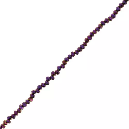 Perles rondelles facettées - rondes aplaties 2x1.5 mm - Light Purple Iris x35cm