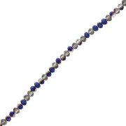 Perles rondelles facettées aplaties 2.2x2.9 mm Black Diamond Metallic Blue ABx40cm|raw }}