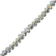 Perles rondelles facettées - rondes aplaties -3x2.5 mm Luster Grey x40cm|raw }}