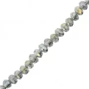 Perles rondelles facettées - rondes aplaties -3x2.5 mm Luster Grey x40cm