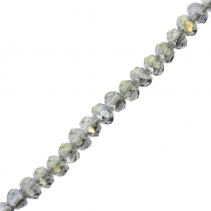 Perles rondelles facettées - rondes aplaties -3x2.5 mm Luster Grey x40cm