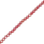 Perles rondelles facettées - rondes aplaties - 3.5x3 mm Luster Indian Red x33cm|raw }}