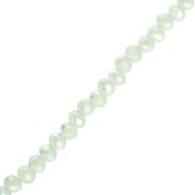 Perles rondelles facettées - rondes aplaties - 3.5x3 mm Luster Aqua Green x31cm