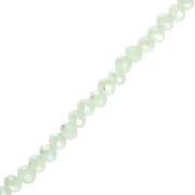 Perles rondelles facettées - rondes aplaties - 3.5x3 mm Luster Aqua Green x31cm