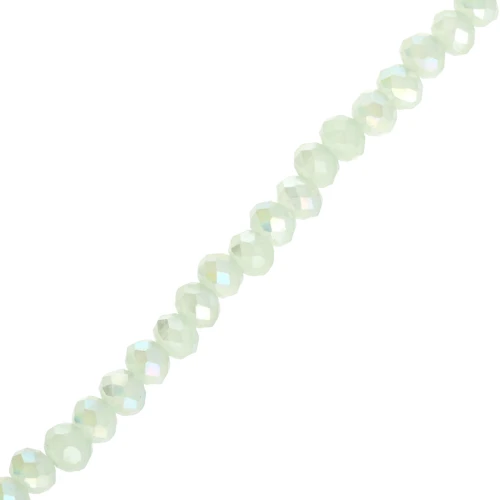 Perles rondelles facettées - rondes aplaties - 3.5x3 mm Luster Aqua Green x31cm