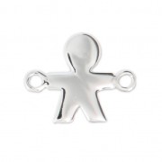Intercalaire garçon 2 anneaux 20x16 mm en Argent 925 x1