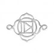 Intercalaire Chakra racine 2 anneaux 20x15 mm en Argent 925 x1
