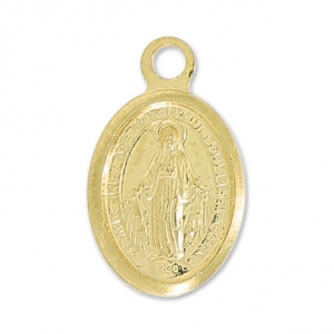 Breloque ovale vierge 11x7 mm en Argent 925 plaqué or 18 carats 3 microns x1