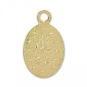 Breloque ovale vierge 11x7 mm en Argent 925 plaqué or 18 carats 3 microns x1