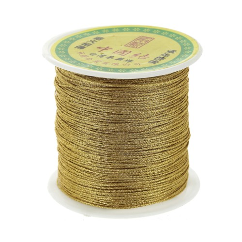 Fil nylon torsadé métallisé 0.6 mm doré x130 m