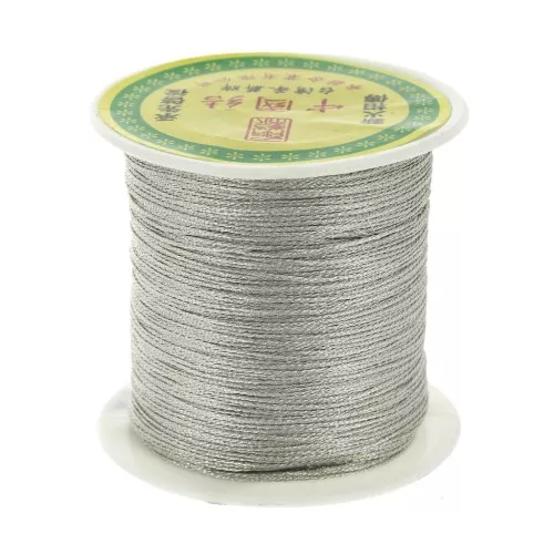 Fil nylon torsadé métallisé 0.6 mm argenté x130 m