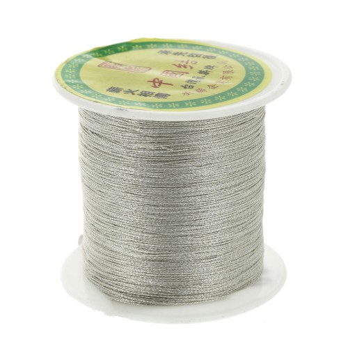 Fil nylon torsadé métallisé 0.3 mm argenté x170 m