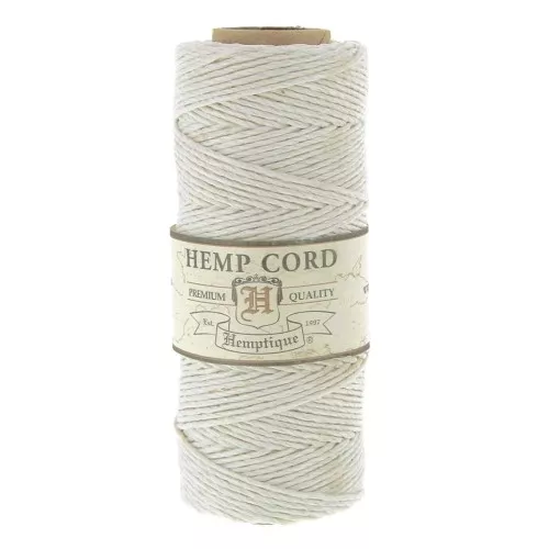 Bobine de 62 mètres de fil de chanvre Hemp Cord 1.1 mm Ecru