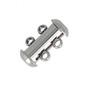 Fermoir 2 rangs coulissant 15 mm en Acier inoxydable x1